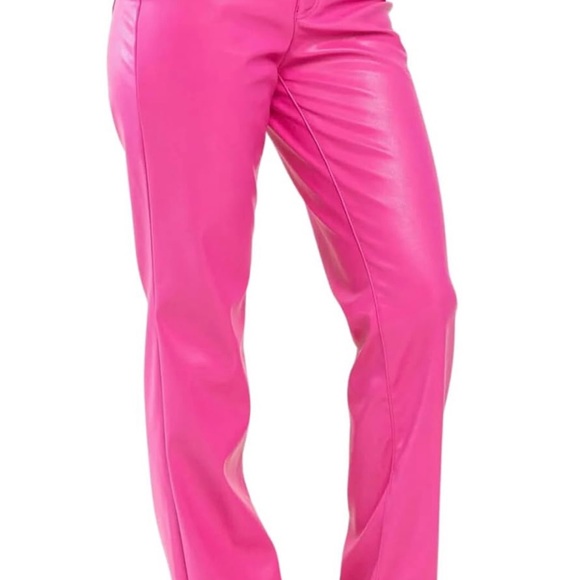 Judy Blue Tummy Control Faux Leather Pants in Hot Pink size 0/24 NWT new tags - Picture 5 of 12